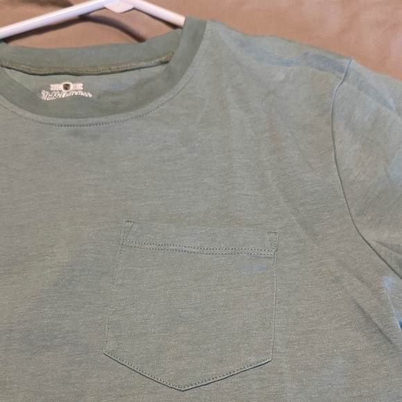 Sky Green Crew Neck T-Shirt with pocket - Picture 3 of 4